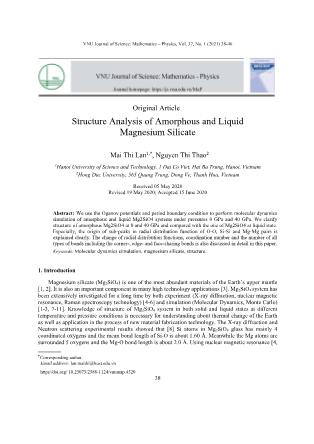 Structure analysis of amorphous and liquid magnesium silicate