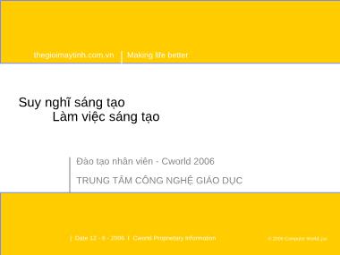 Suy nghĩ sáng tạo làm việc sáng tạo