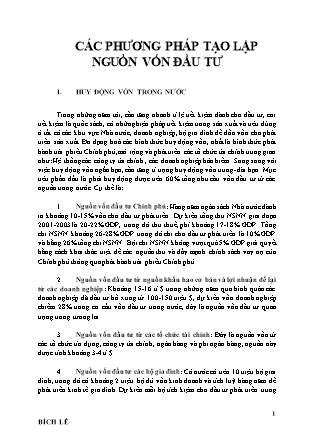 Tài liệu Các phương pháp tạo lập nguồn vốn đầu tư