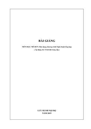 Tài liệu Dàn dựng chương trình nghệ thuật tổng hợp