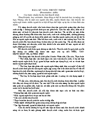 Tài liệu Kỹ năng thuyết trình (Bản mới)