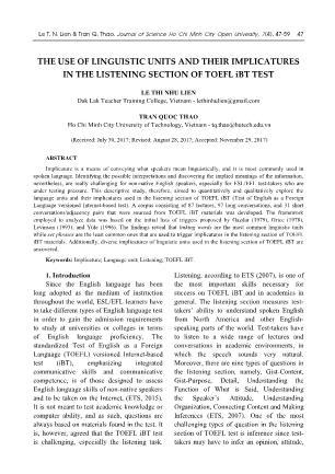 The use of linguistic units and their implicatures in the listening section of toefl iBT test