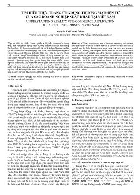 Tìm hiểu thực trạng ứng dụng thương mại điện tử của các doanh nghiệp xuất khẩu tại Việt Nam