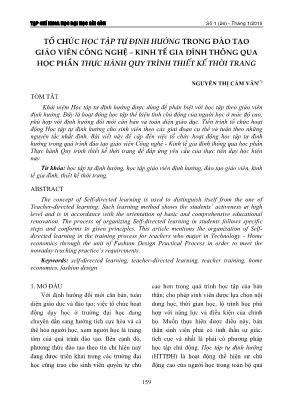 Tổ chức trong đào tạo giáo viên công nghệ – kinh tế gia đình thông qua học phần Thực hành quy trình thiết kế thời trang