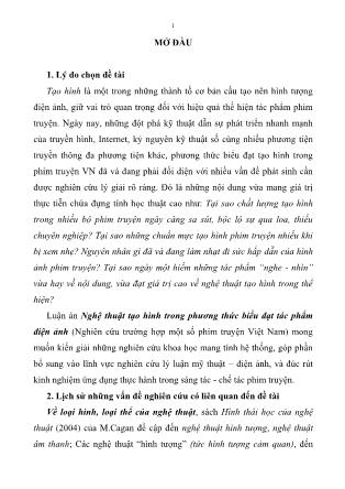 Tóm tắt Luận án Nghệ thuật tạo hình trong phương thức biểu đạt tác phẩm điện ảnh