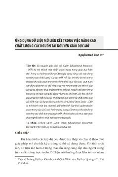 Ứng dụng dữ liệu mở liên kết trong việc nâng cao chất lượng các nguồn tài nguyên giáo dục mở