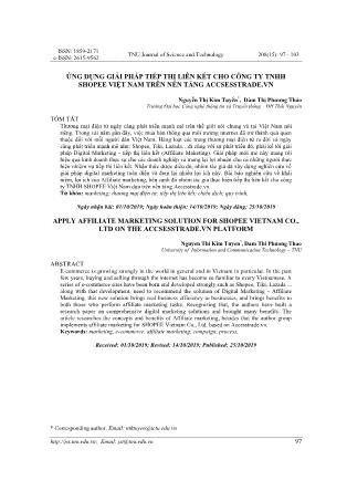 Ứng dụng giải pháp tiếp thị liên kết cho công ty TNHH Shopee Việt Nam trên nển tảng Accsesstrade.vn