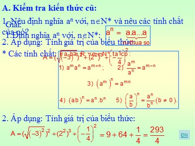 Bài giảng Đại số Lớp 12 - Tiết 21+22: Lũy thừa - Bảo Trọng