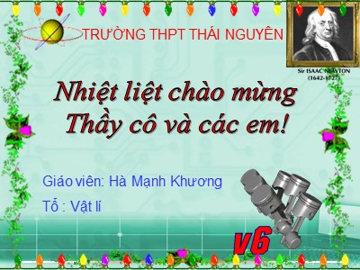 Bài giảng Vật lí Lớp 10 - Bài 13: Lực ma sát - Hà Mạnh Khương