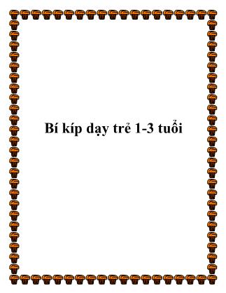 Bí kíp dạy trẻ 1-3 tuổi