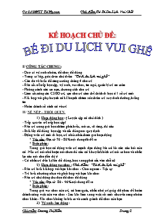 Chủ đề Bé đi du lịch vui ghê