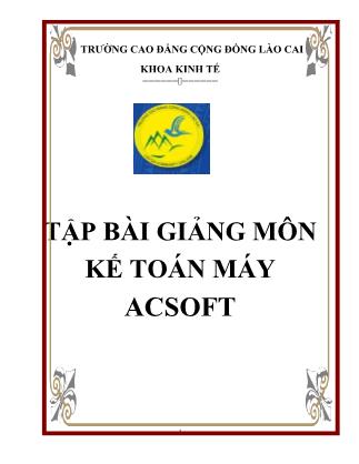 Giáo trình Kế toán máy