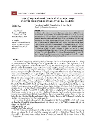 Một số biện pháp phát triển kĩ năng hội thoại cho trẻ rối loạn phổ tự kỉ 4-5 tuổi tại gia đình