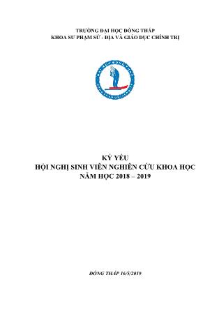 Tài liệu Hội nghị sinh viên nghiên cứu khoa học năm học 2018 – 2019