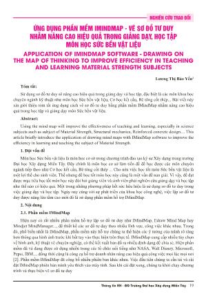 Ứng dụng phần mềm Imindmap - Vẽ sơ đồ tư duy nhằm nâng cao hiệu quả trong giảng dạy, học tập môn học sức bền vật liệu