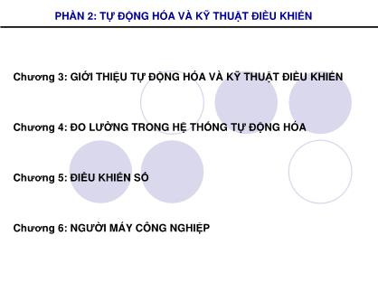 Bài giảng Đo lường và tự động hóa - Chương 3: Giới thiệu tự động hóa và kỹ thuật điều khiển