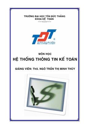 Bài giảng Hệ thống thông tin kế toán - Ngô Trần Thị Minh Thúy