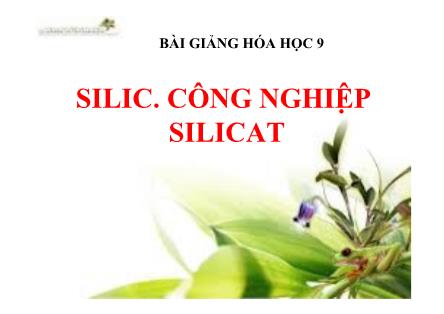 Bài giảng Hóa học Lớp 9 - Tiết 38: Silic. Công nghiệp Silicat