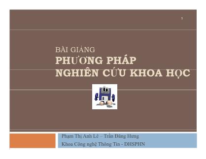 Bài giảng môn Phương pháp nghiên cứu khoa học