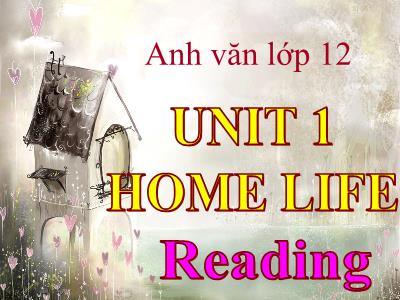 Bài giảng Tiếng Anh Lớp 12 - Unit 1: Home life - Lesson: Reading