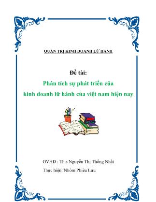 Đề tài Phân tích sự phát triển của kinh doanh lữ hành của Việt Nam hiện nay