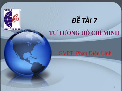 Đề tài Tư tưởng Hồ Chí Minh - Nguyễn Văn Phước