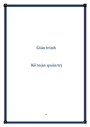 Giáo trình Kế toán quản trị