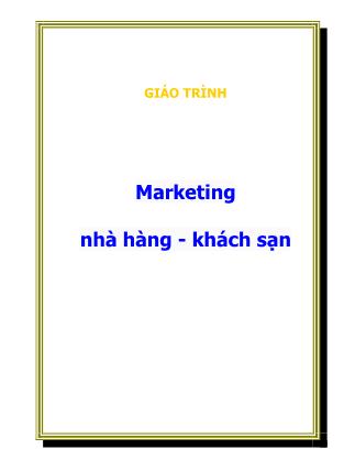 Giáo trình Marketing nhà hàng - Khách sạn