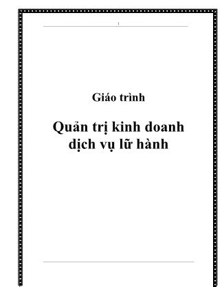 Giáo trình Quản trị kinh doanh dịch vụ lữ hành