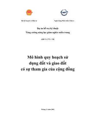 Tài liệu Mô hình quy hoạch sử dụng đất và giao đất có sự tham gia của cộng đồng