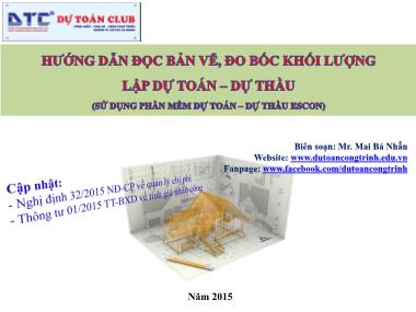 Bài giảng Hướng dẫn đọc bản vẽ, đo bốc khối lượng lập dự toán, dự thầu