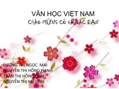 Bài giảng Văn học Việt Nam - Tác giả Xuân Quỳnh