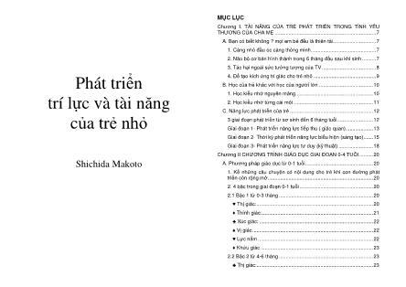 Phát triển trí lực và tài năng của trẻ nhỏ