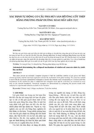 Xác định tự động cơ cấu phá hủy sàn bê tông cốt thép bằng phương pháp đường xoay bất liên tục